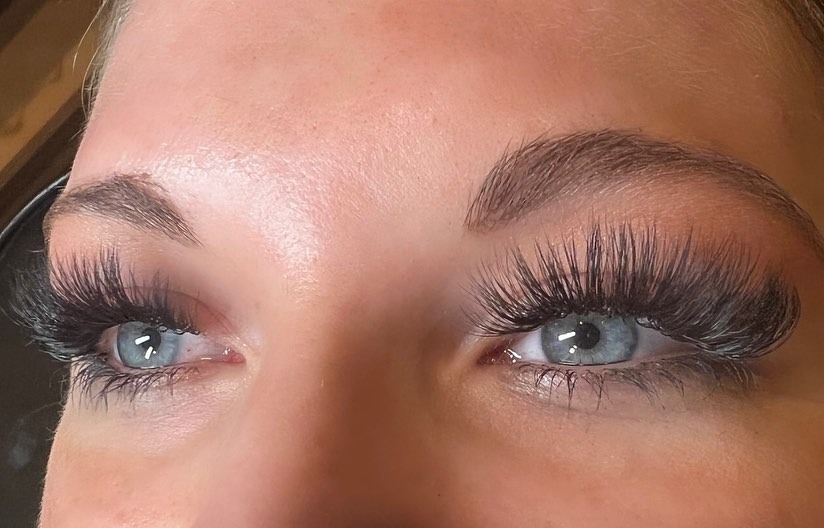Volume lash extensions closeup by Lashes by Linda in Spokane Valley WA